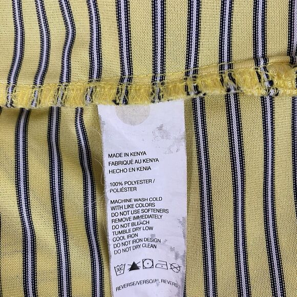 Izod Polo Shirt Mens Large Yellow Stripe Golf Preppy Work Office Casual Athletic - Picture 12 of 14